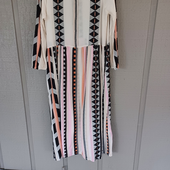 Anthropologe Devotion Twins Long Sleeve Dress Size M Women Boho Cotton Pockets - Picture 3 of 14